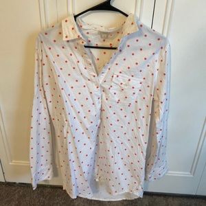 J Crew Orange Polka Dot Tunic